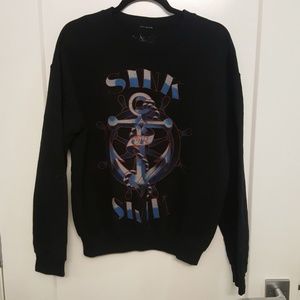 Tattoo Style Sink or Swim Graphic Pullover Sweater