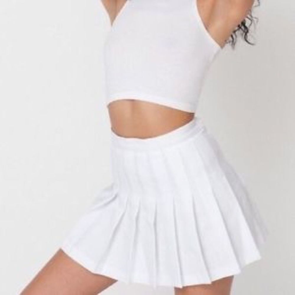 American Apparel Pleated White Skirt