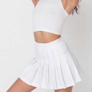 American Apparel Pleated White Skirt