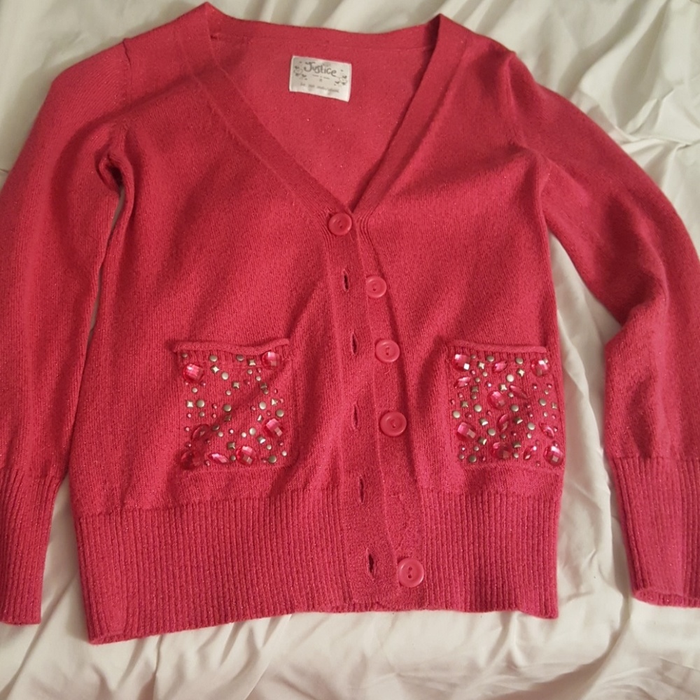 Sparkly pink cardigan