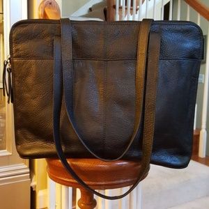 Women's Latico Black Leather Briefcase