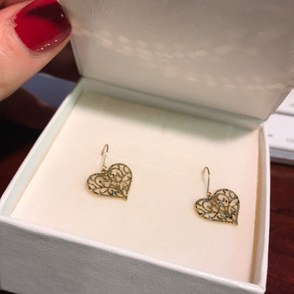 Heart earrings, gold