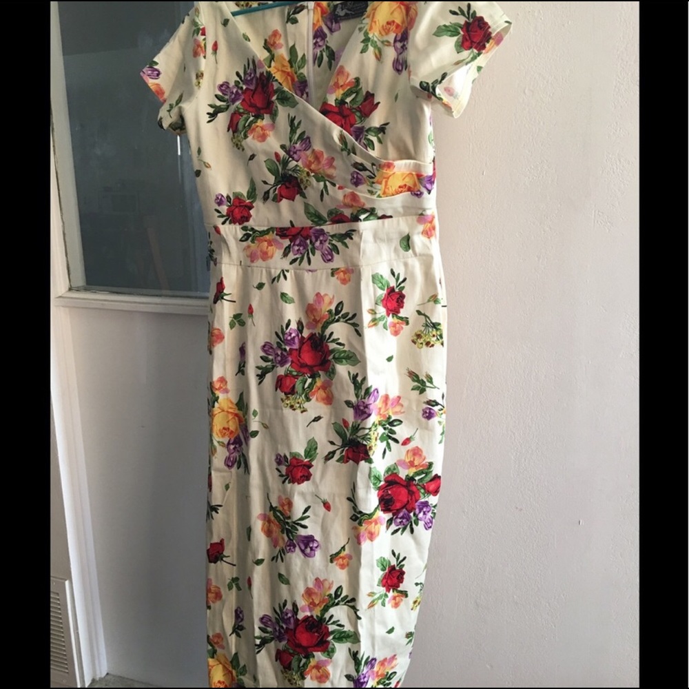 Ursula Vintage Red Rose Floral dress