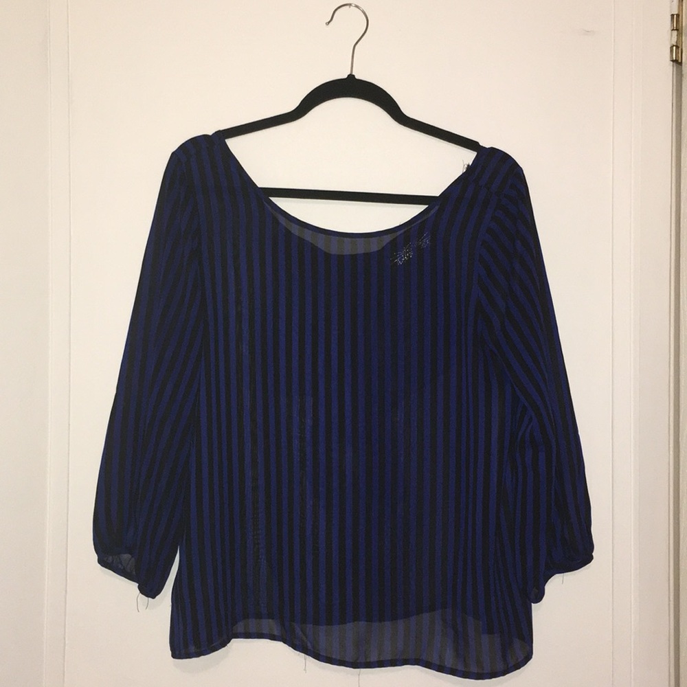 Black & Blue striped blouse
