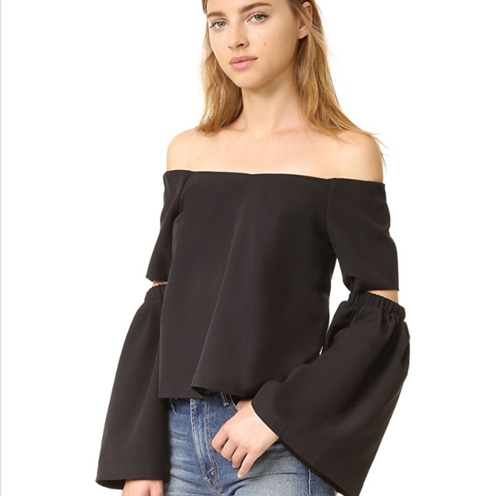 Shopbop Re:named off shoulder black top