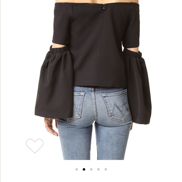 Shopbop Re:named off shoulder black top - Picture 3 of 3