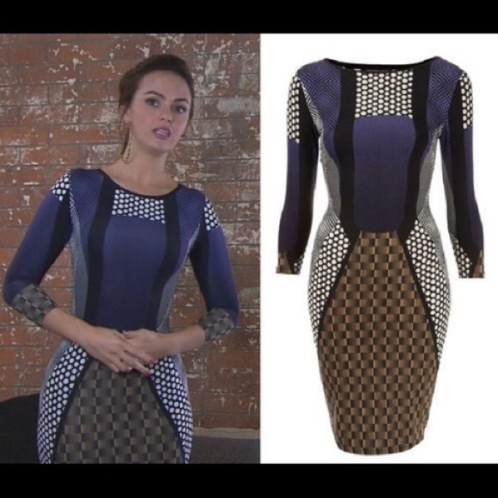 Topshop Geo Spot Midi Dress, US Size 4