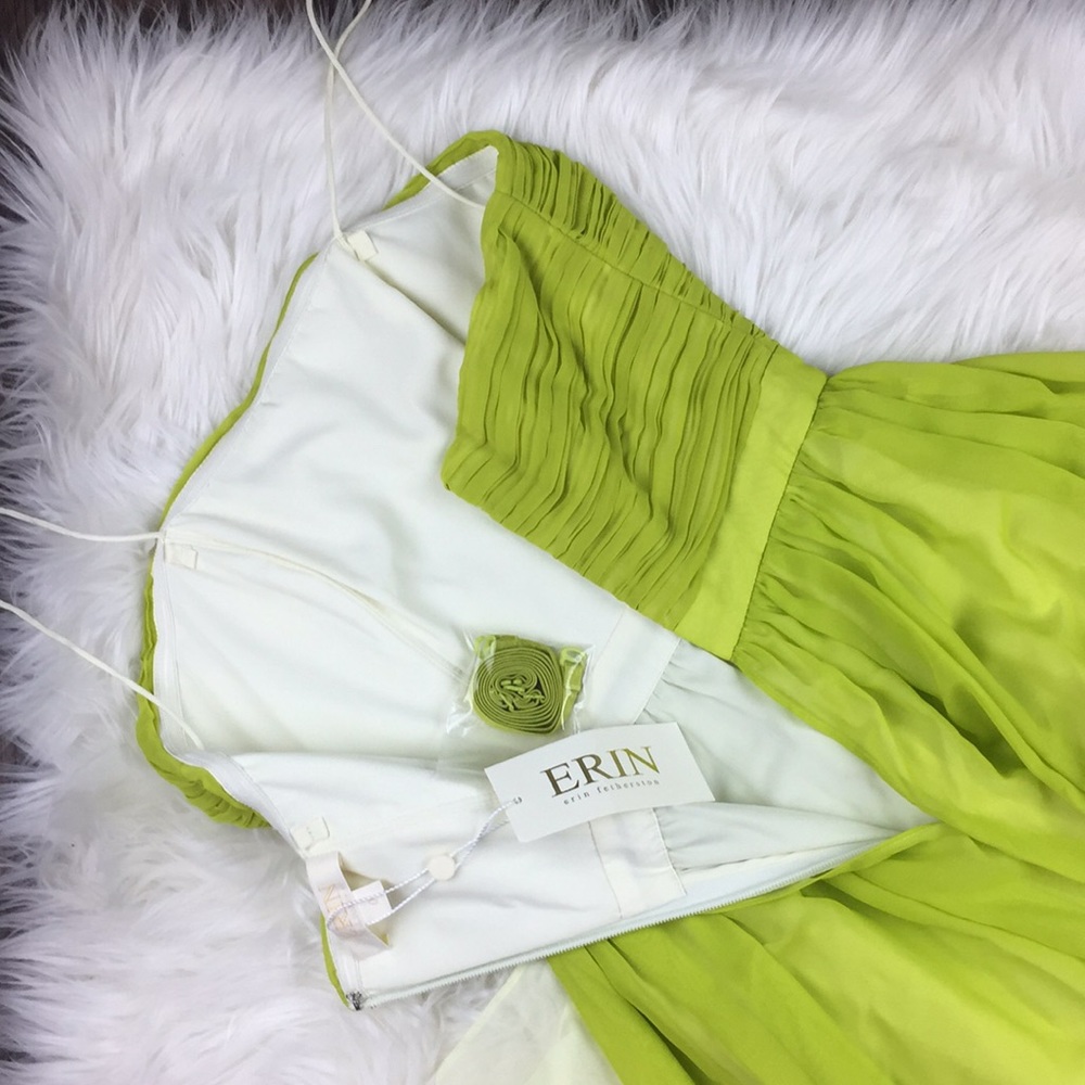 NWT Erin Fetherston Dress Isabella Gown in Chartreuse - Picture 7 of 8
