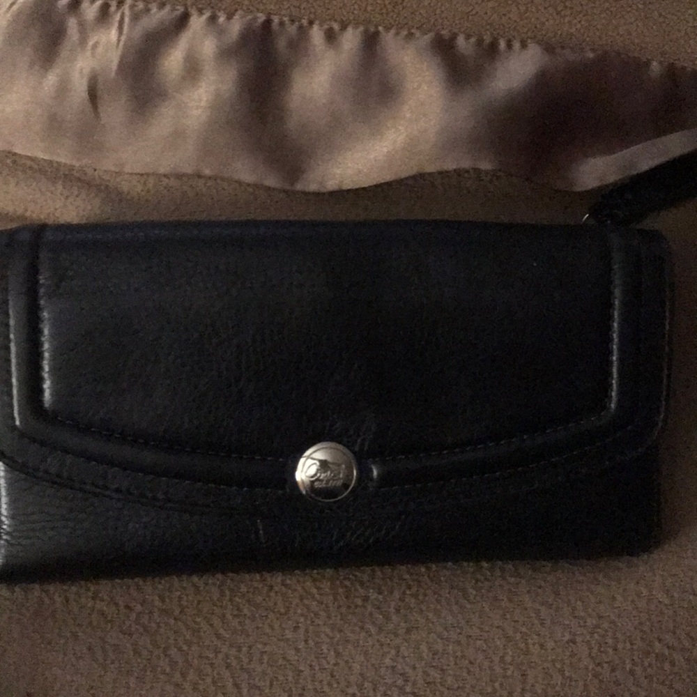 Coach black leather wallet