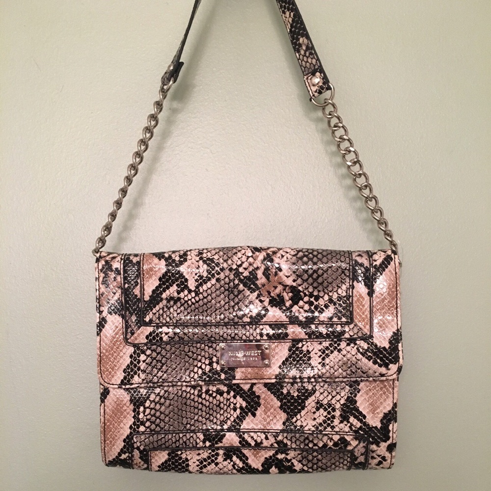 faux snakeskin Nine West handbag