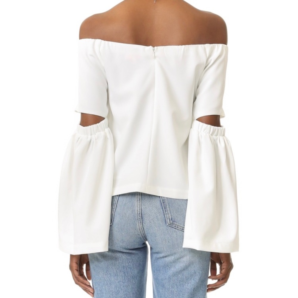 Shopbop re:named off shoulder top white