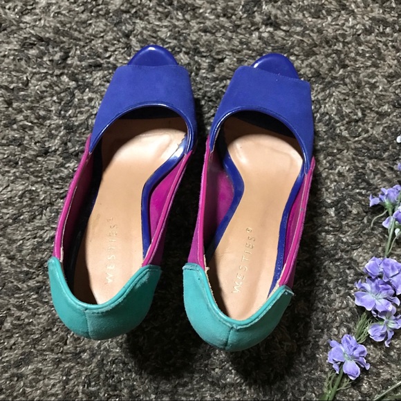 Color-block Open Toe Pumps - Picture 2 of 4