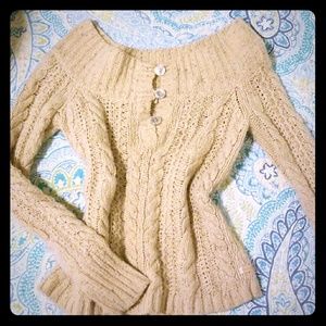 Knit off shoulder sweater