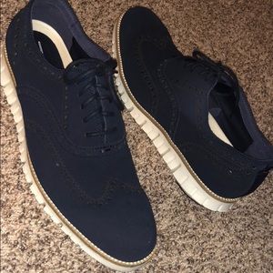 Cole Haan Mens Zerogrand. Navy Suede/Ivory!