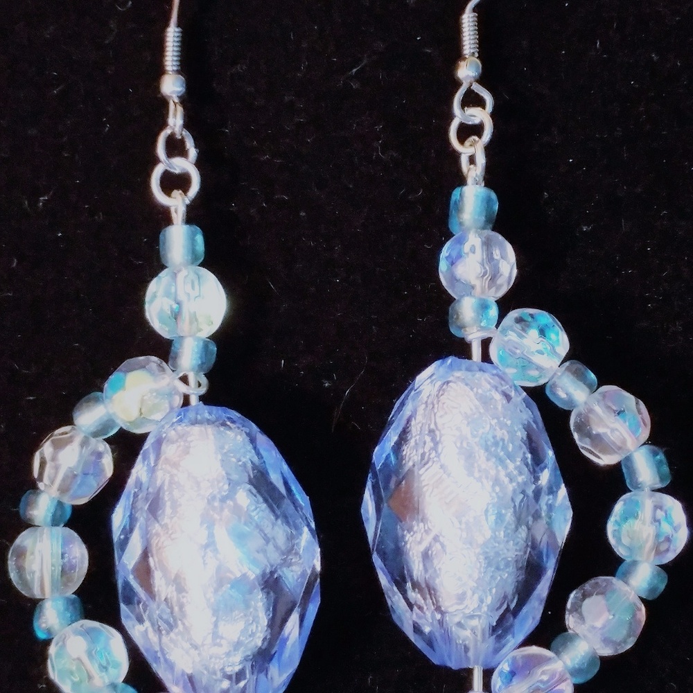 Aqua Foil Bead Earrings