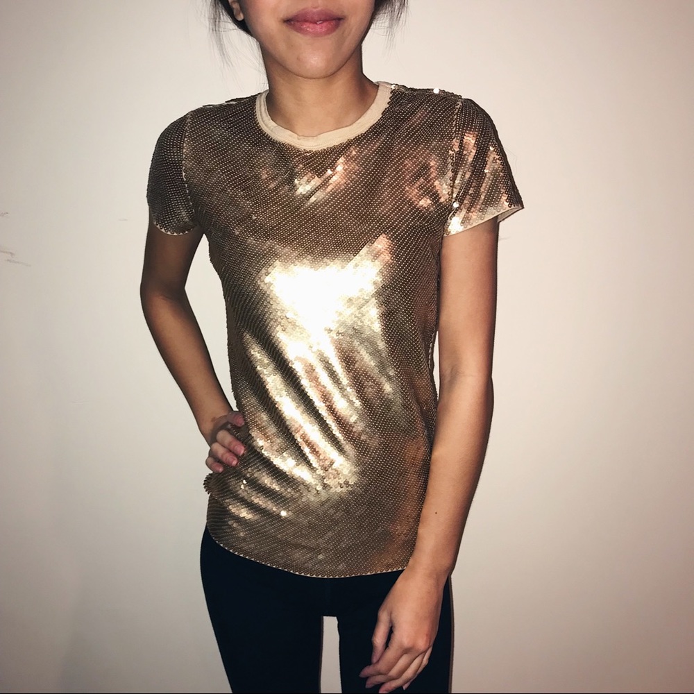 Michael Kors gold sequin top