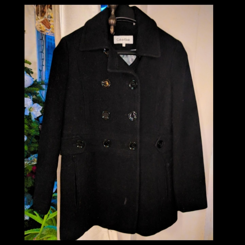 NWOT Black Wool Calvin Klein Coat NWOT