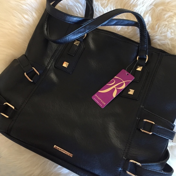 Rampage Handbags - Jet Black Rampage Bondage Hobo Purse Tote