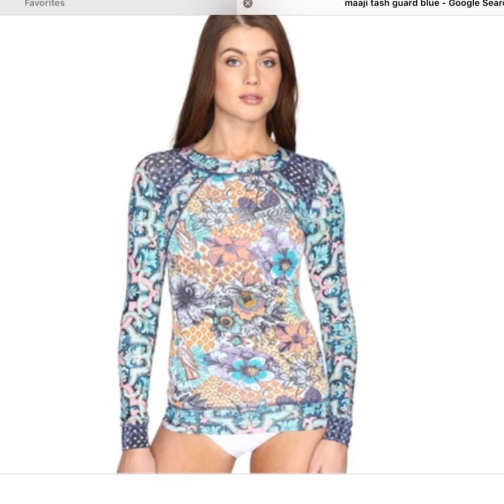 Maaji Blue Rash Guard sz small<<sold>>