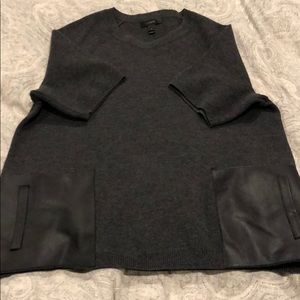 Jcrew merino wool sweater with leather pockets