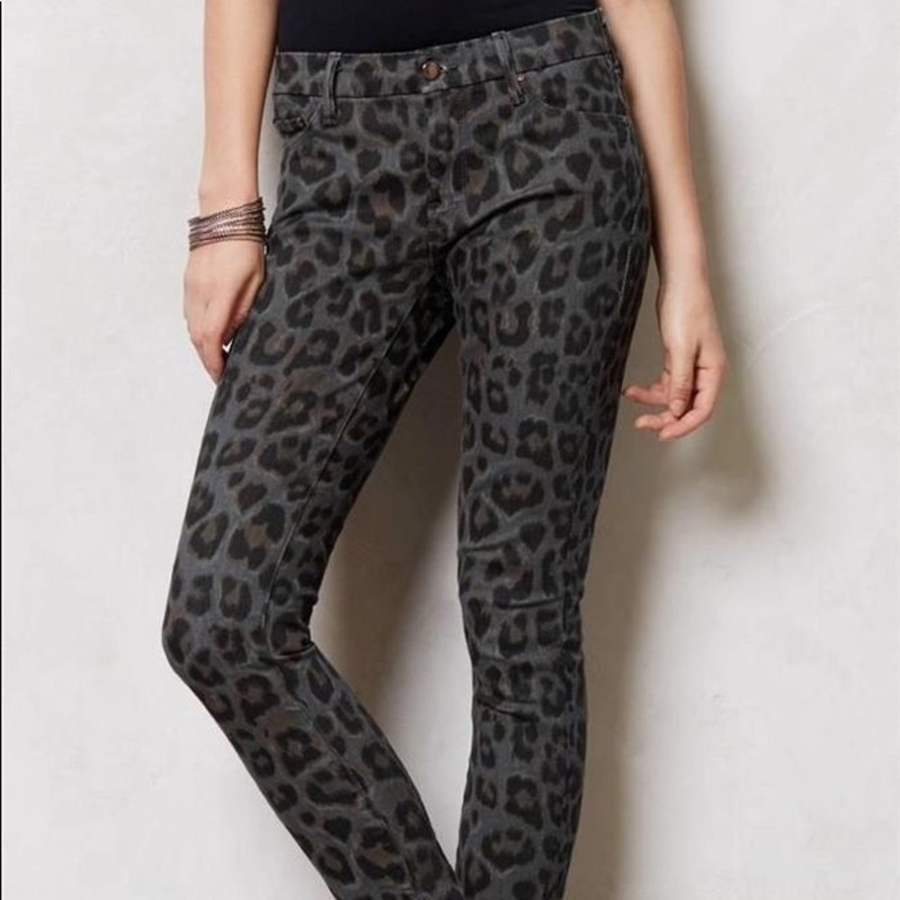 Mother Jeans Looker skinny jeans in leopard print