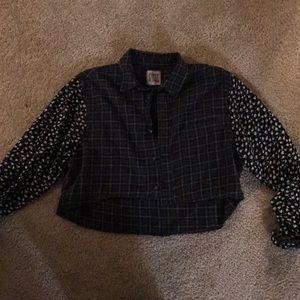 LF Cropped Pattern Button Down