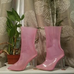Dolls Kill pink boots high heels