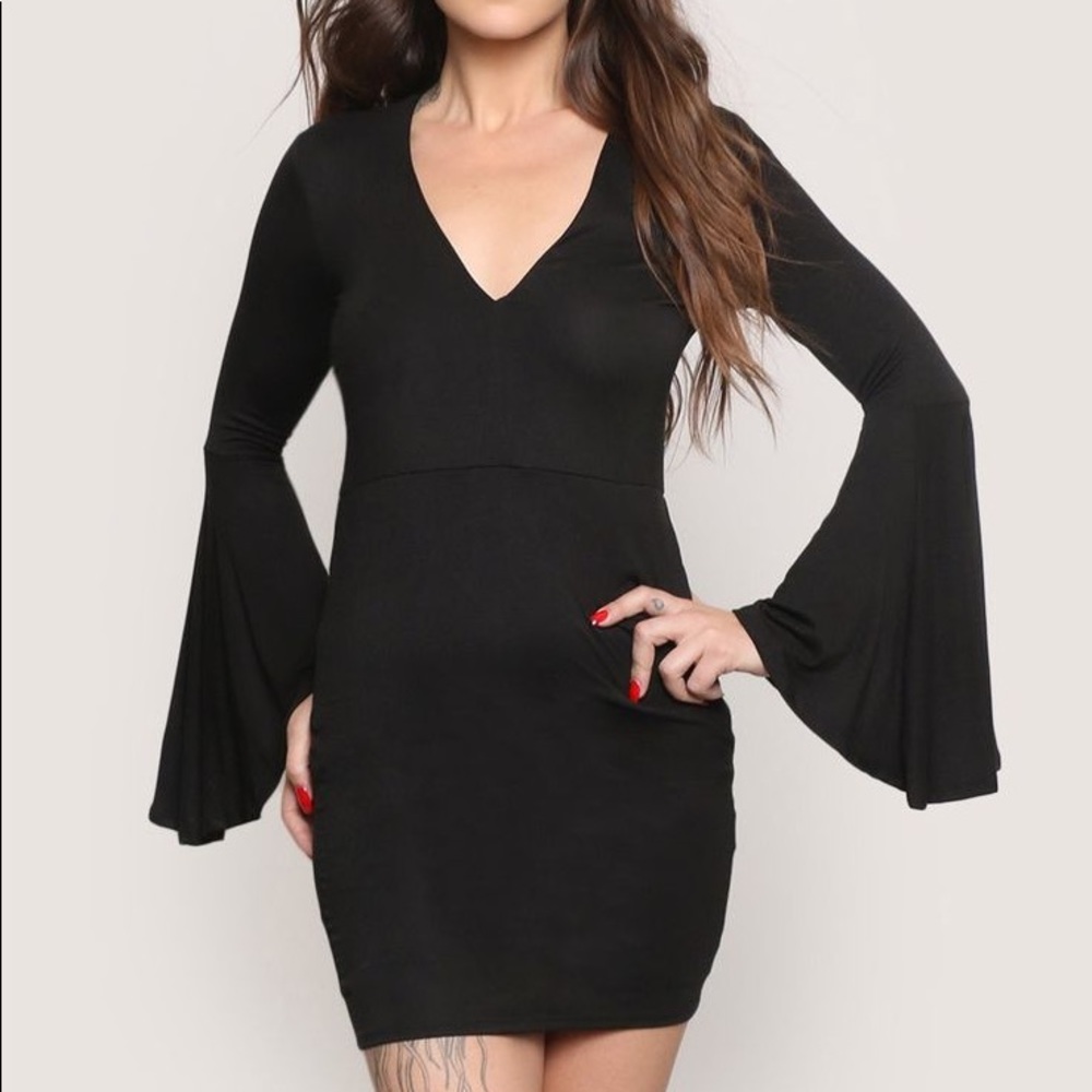 Gypsy Warrior Black Bell Sleeve Dress