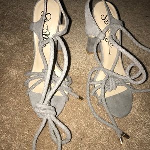 Tie up Taupe colored heels