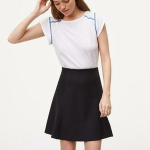LOFT black pull on flippy skater skirt