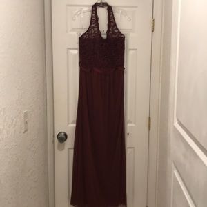 Bridesmaid dress burgundy worn once - size 18