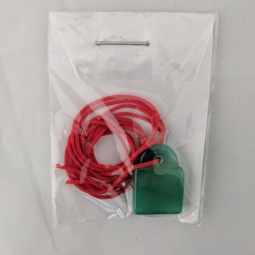 Green Jade Square Necklace on Red String