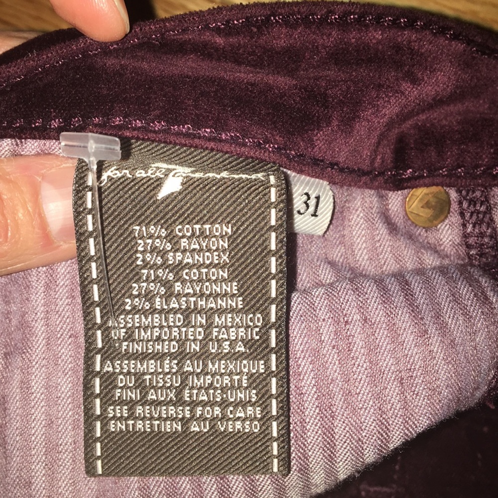 7 seven for all mankind velvet the skinny 31 12 - Picture 7 of 7