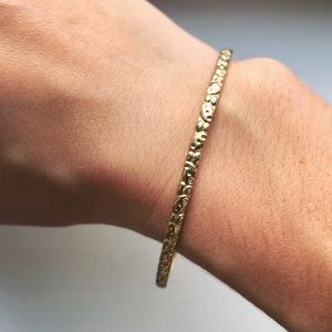 Vintage thin gold animal print bangle bracelet