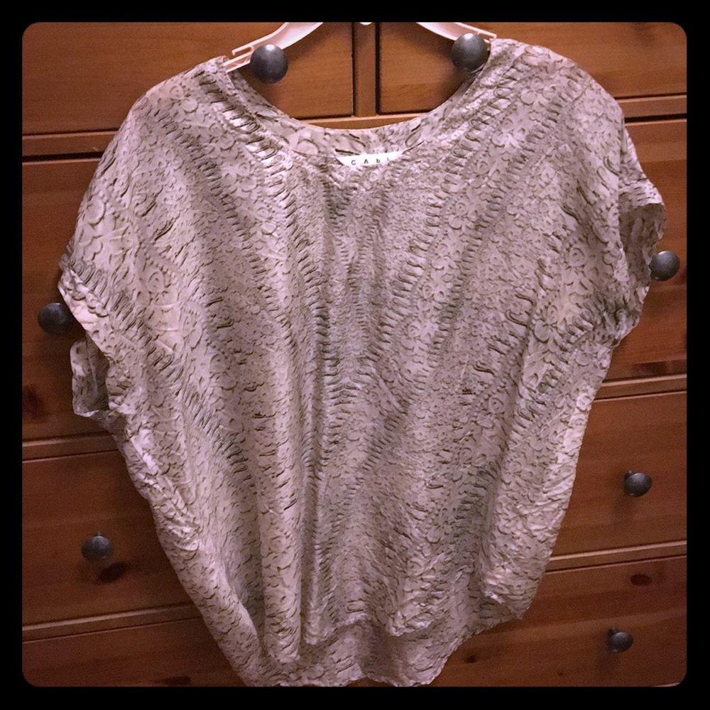 CAbi Silk Animal Print Tunic Blouse