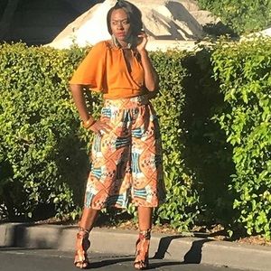 Tribal Print Gaucho Pants