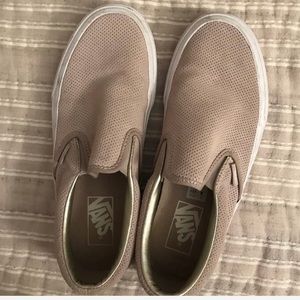 Beige suede perf vans