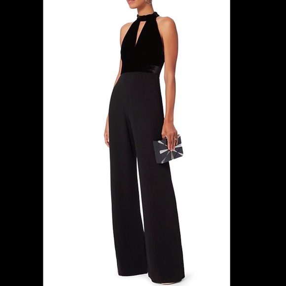 Alexis Velvet/Crepe Jumpsuit. Worn once. Intermix - Picture 1 of 5