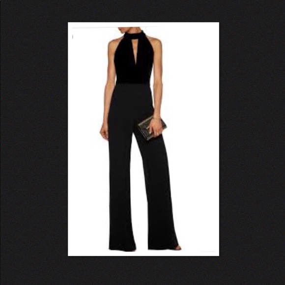 Alexis Velvet/Crepe Jumpsuit. Worn once. Intermix - Picture 4 of 5
