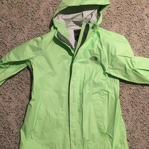 Bright Green North Face Waterproof jacket