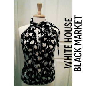 White House Black Market silk high-neck halter
