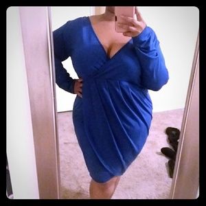 ✔FINAL SALE✔Plus Size Blue Wrapfront Dress