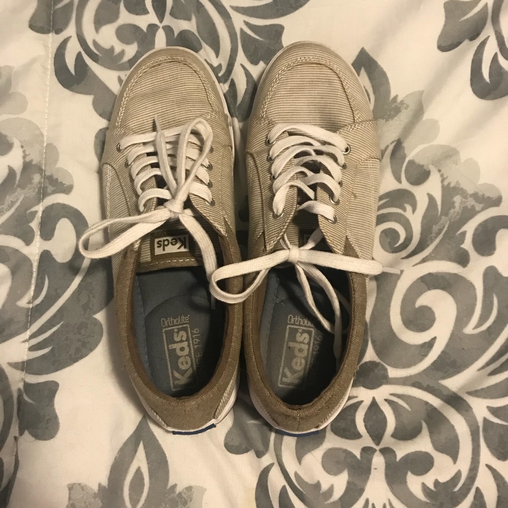 Tan and White Keds