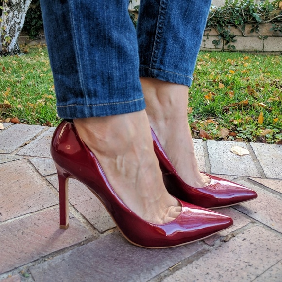 Ivanka Trump Shoes - Ivanka Trump Carra Dark Red Patent Leather Pumps 9