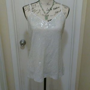 Express white sequined top