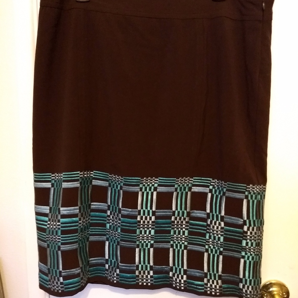 Brown and Teal Skirt