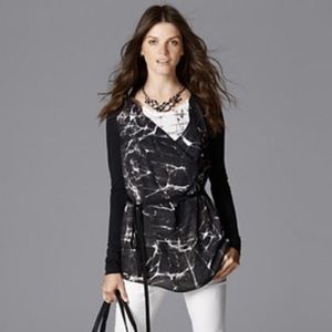 Simply Vera Vera Wang Splatter Top 🖤 Size S