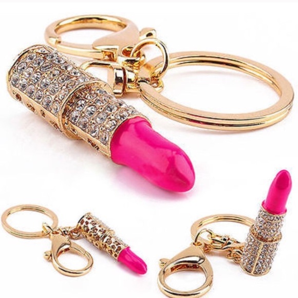 🎁Crystal Rhinestone Lipstick Keyring - Picture 2 of 3