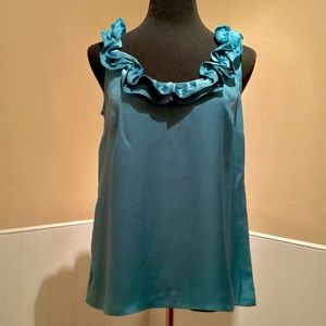 LOFT sleeveless teal dress top