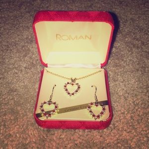 Genuine crystal necklace and earring set